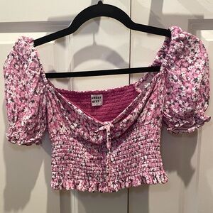 Aritzia Sunday Best Sinatra Blouse Jam Packed Floral Fuchsia Size XS NWOT